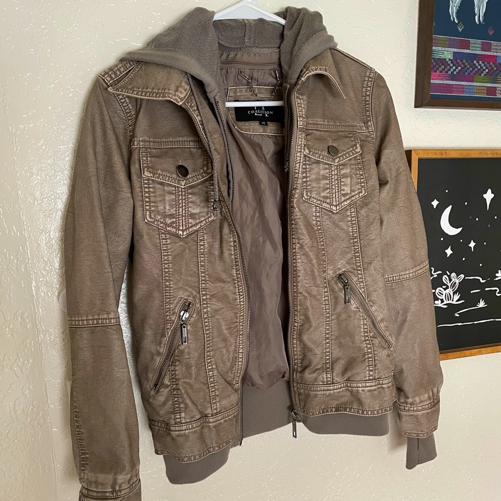 Faux leather jacket